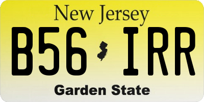 NJ license plate B56IRR