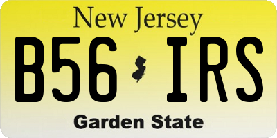NJ license plate B56IRS