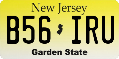 NJ license plate B56IRU