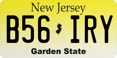 NJ license plate B56IRY