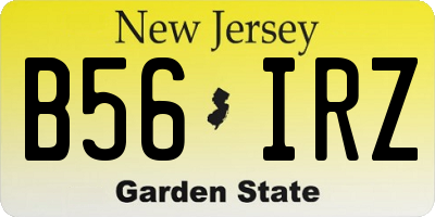 NJ license plate B56IRZ