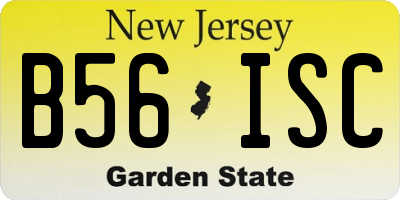 NJ license plate B56ISC