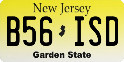 NJ license plate B56ISD