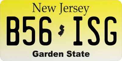 NJ license plate B56ISG