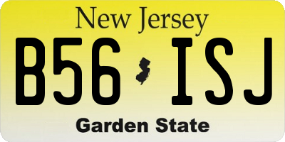 NJ license plate B56ISJ