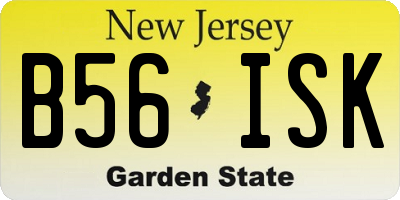NJ license plate B56ISK