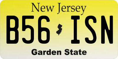 NJ license plate B56ISN