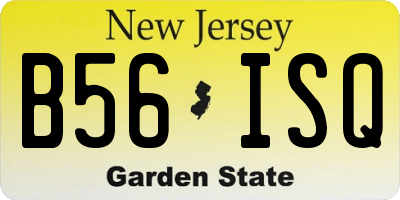NJ license plate B56ISQ