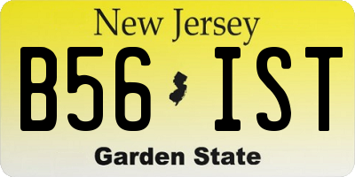 NJ license plate B56IST