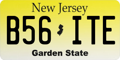 NJ license plate B56ITE