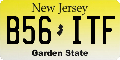 NJ license plate B56ITF