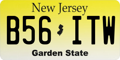 NJ license plate B56ITW