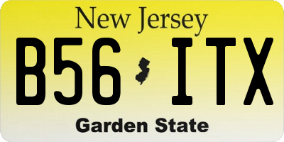 NJ license plate B56ITX