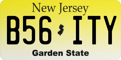 NJ license plate B56ITY