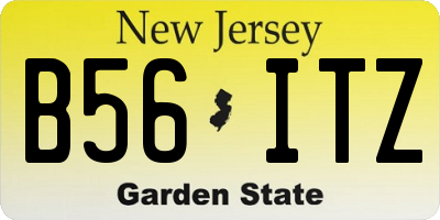 NJ license plate B56ITZ