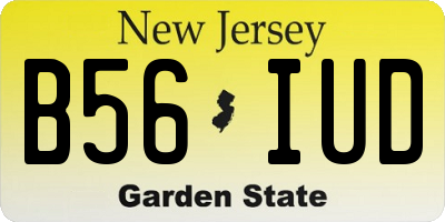 NJ license plate B56IUD