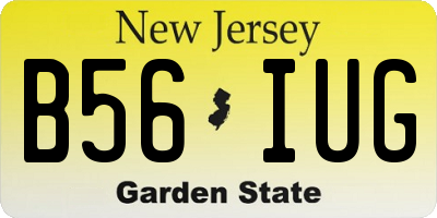 NJ license plate B56IUG