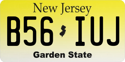 NJ license plate B56IUJ