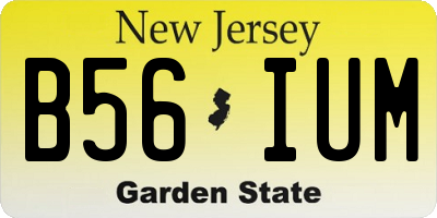NJ license plate B56IUM