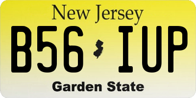 NJ license plate B56IUP