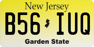NJ license plate B56IUQ