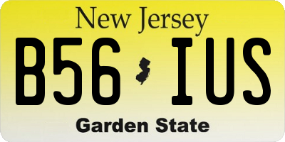 NJ license plate B56IUS