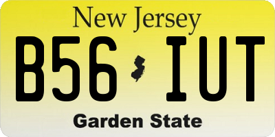 NJ license plate B56IUT
