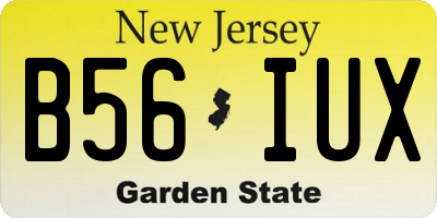NJ license plate B56IUX