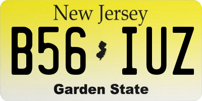 NJ license plate B56IUZ