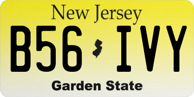 NJ license plate B56IVY