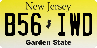 NJ license plate B56IWD