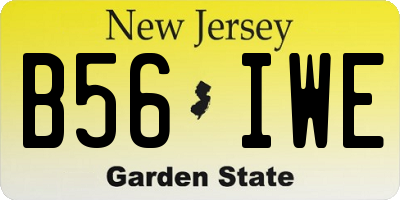 NJ license plate B56IWE