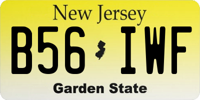 NJ license plate B56IWF