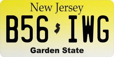 NJ license plate B56IWG