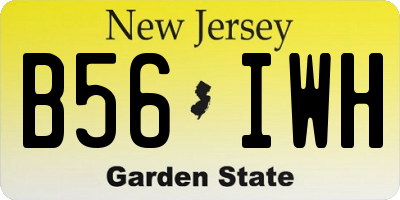 NJ license plate B56IWH
