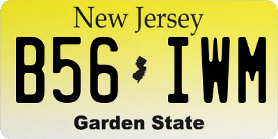 NJ license plate B56IWM