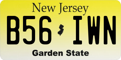 NJ license plate B56IWN