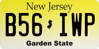 NJ license plate B56IWP