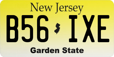 NJ license plate B56IXE