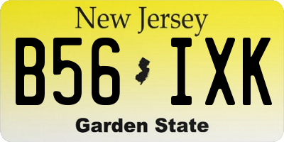NJ license plate B56IXK
