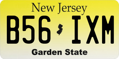 NJ license plate B56IXM