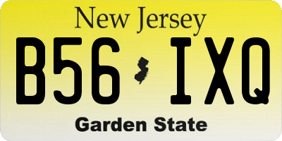 NJ license plate B56IXQ