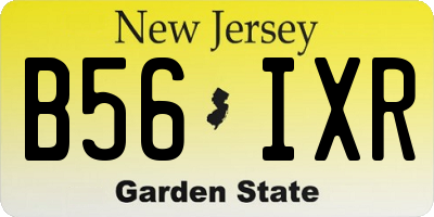 NJ license plate B56IXR