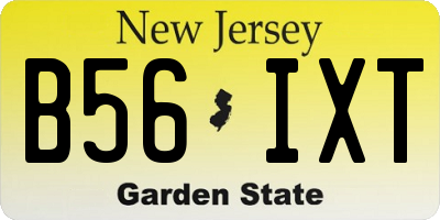NJ license plate B56IXT