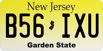 NJ license plate B56IXU