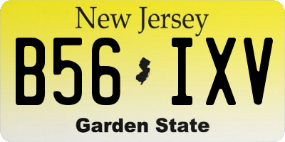 NJ license plate B56IXV