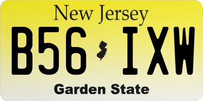 NJ license plate B56IXW