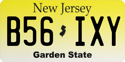 NJ license plate B56IXY