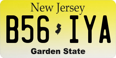 NJ license plate B56IYA