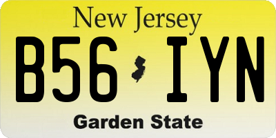 NJ license plate B56IYN